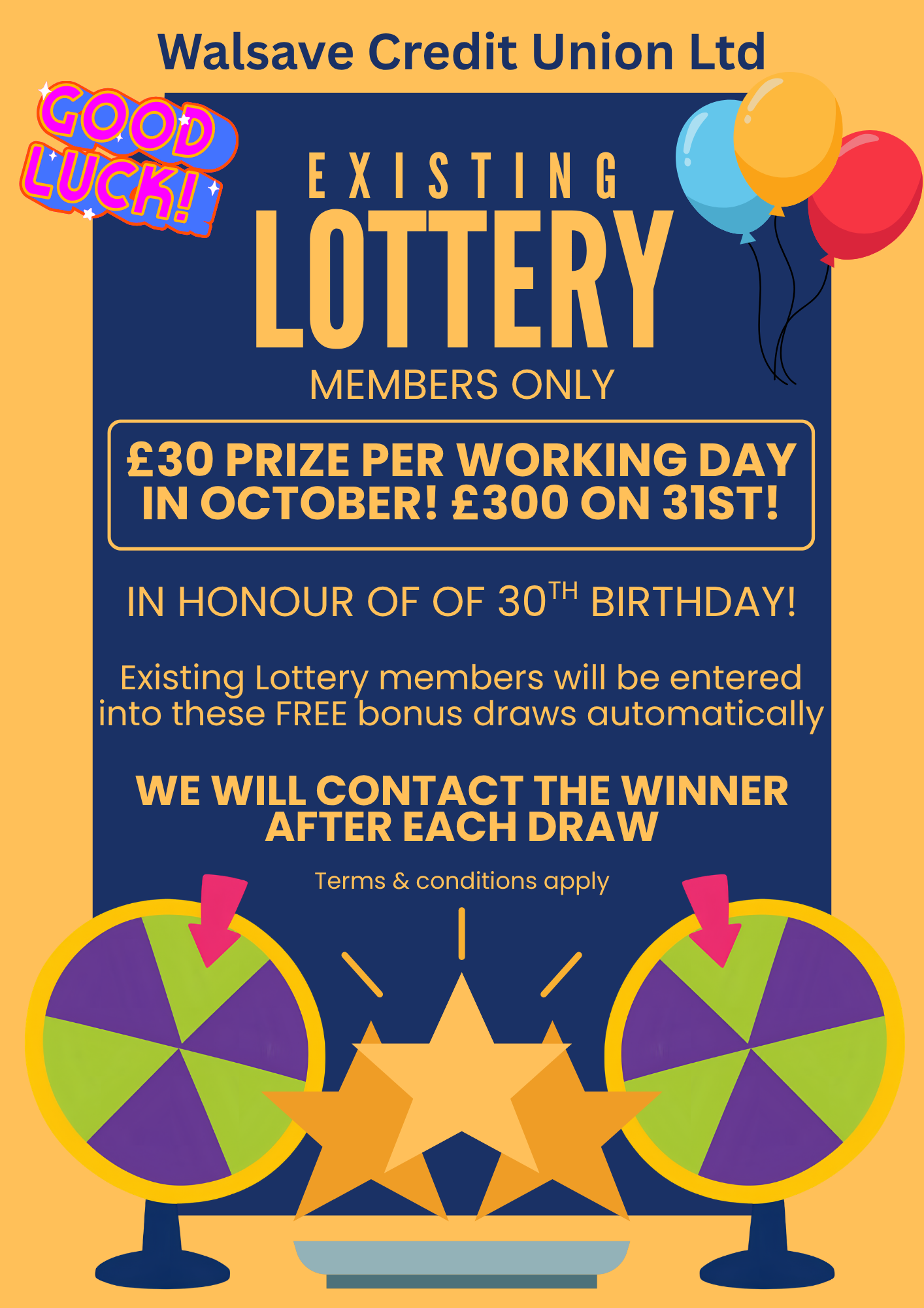 30th Birthday BONUS Lottery Winners!!!